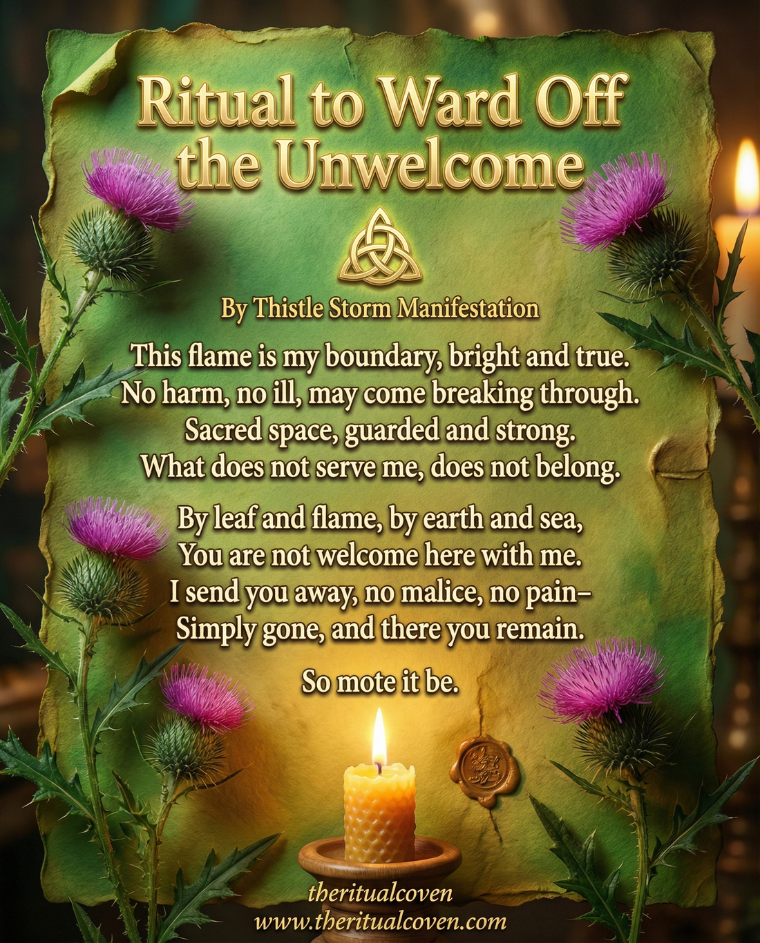 Spell to ward off the unwelcome