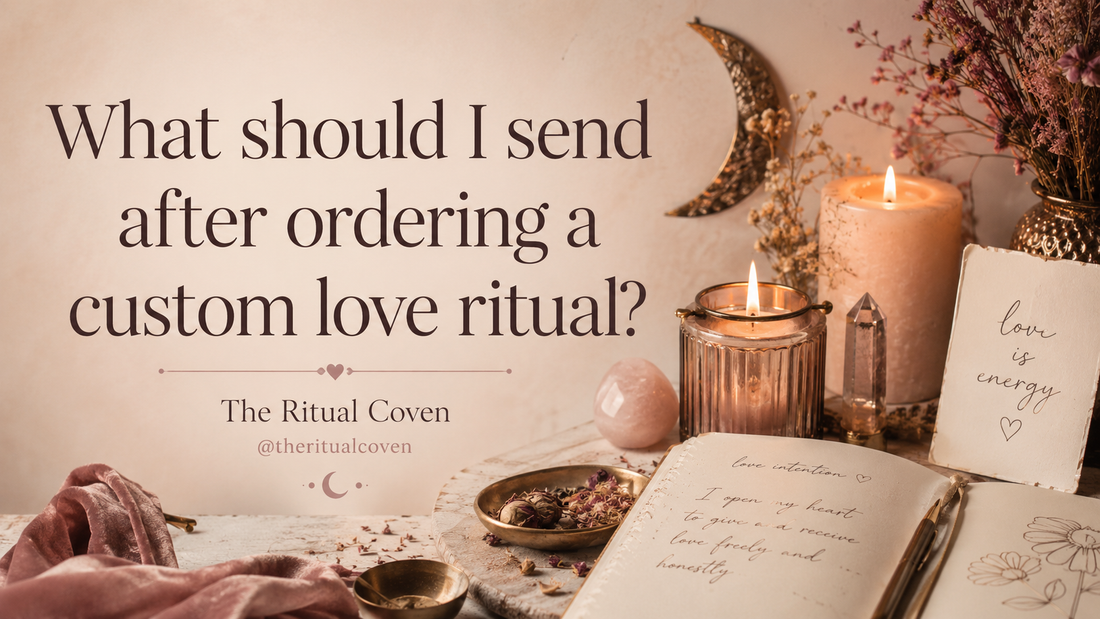 What should I send after ordering a custom love ritual?
