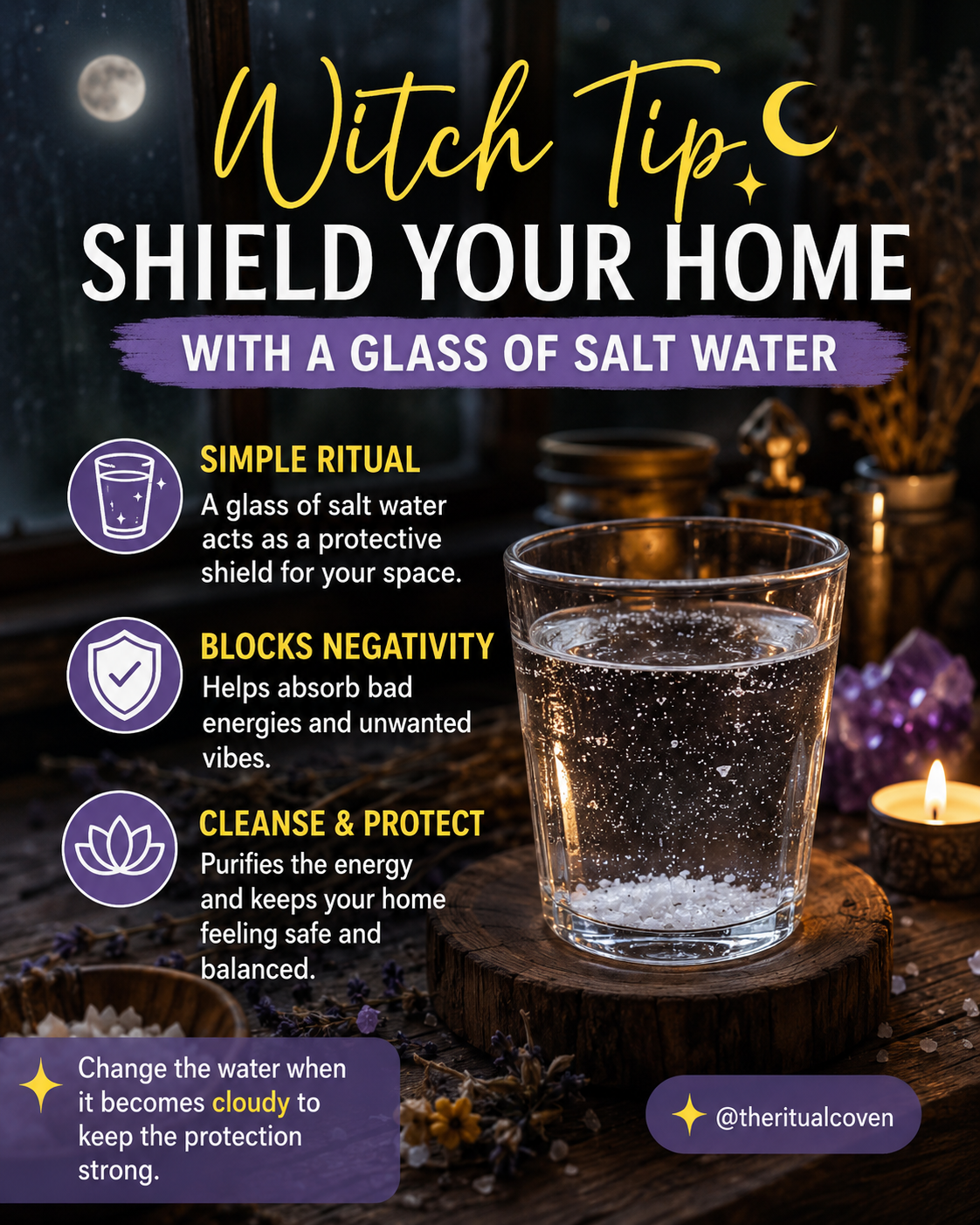 Witch Tip: Shield Your Home with a Glass of Salt Water