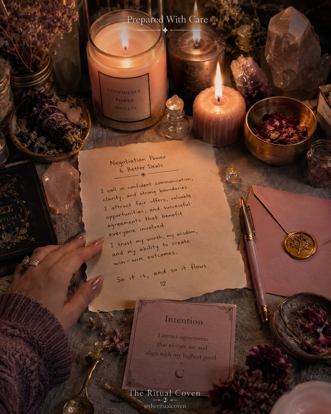 Negotiation Power & Better Deals Ritual realistic ritual scene by The Ritual Coven