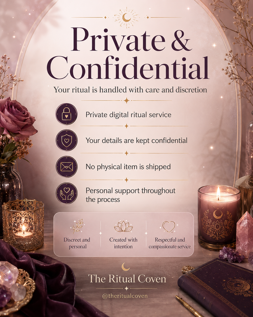 Gossip Freeze & Defamation Shield Ritual private and confidential ritual service image