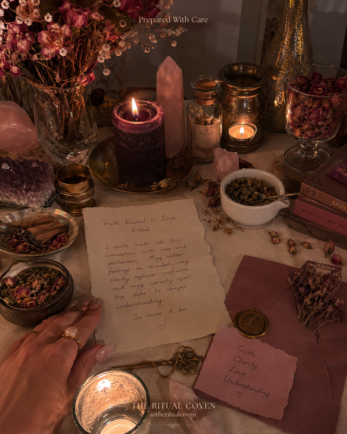 Truth Reveal in Love Ritual realistic ritual scene by The Ritual Coven