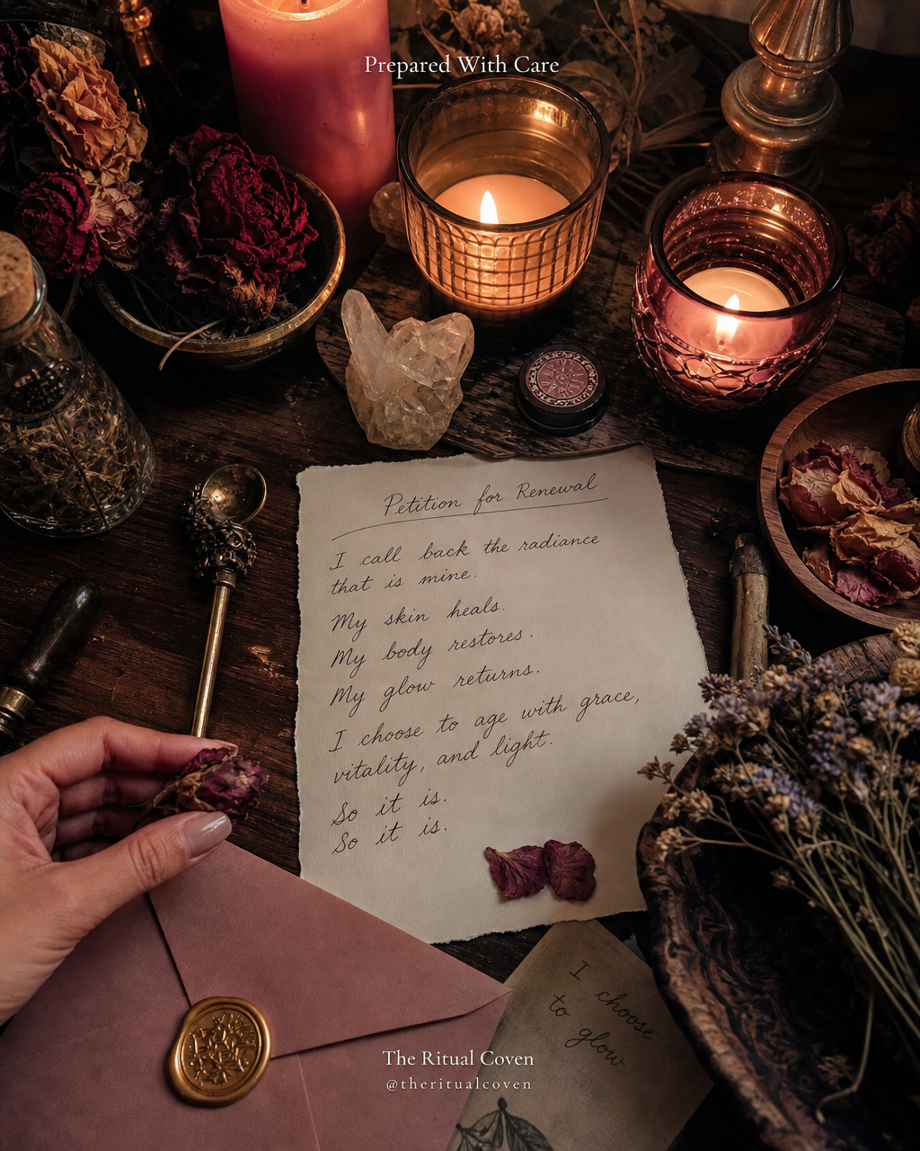Anti-Aging Skin Restoration Ritual realistic ritual scene by The Ritual Coven