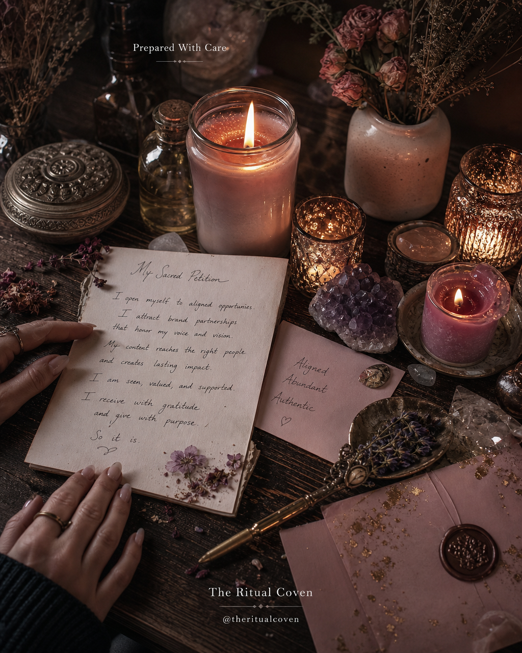 Influencer Growth & Brand Deals Magnet Ritual realistic ritual scene by The Ritual Coven
