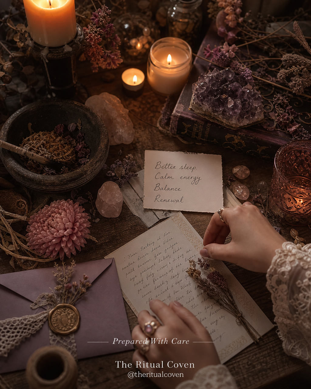 Better Sleep Energy Boost Ritual realistic ritual scene by The Ritual Coven