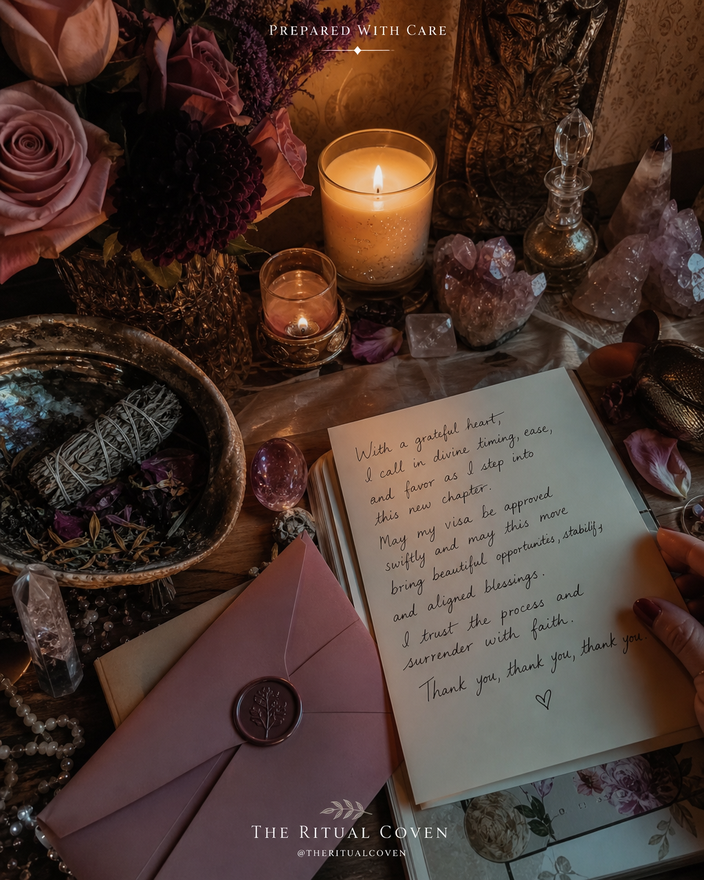 Visa/Immigration Approval Ritual realistic ritual scene by The Ritual Coven