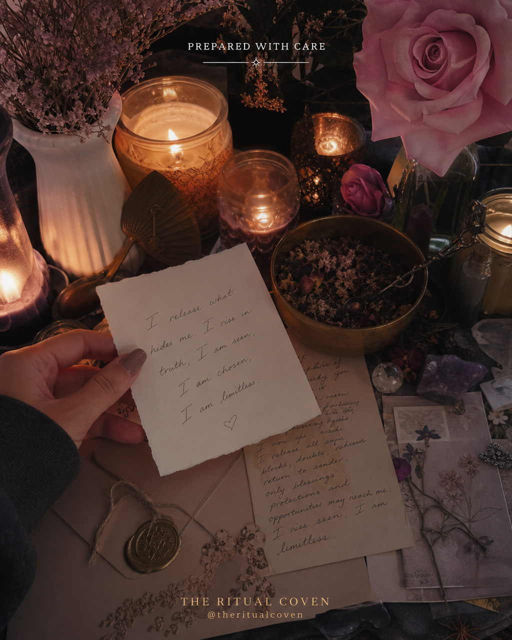 Algorithm Luck & Shadowban Lift Ritual realistic ritual scene by The Ritual Coven
