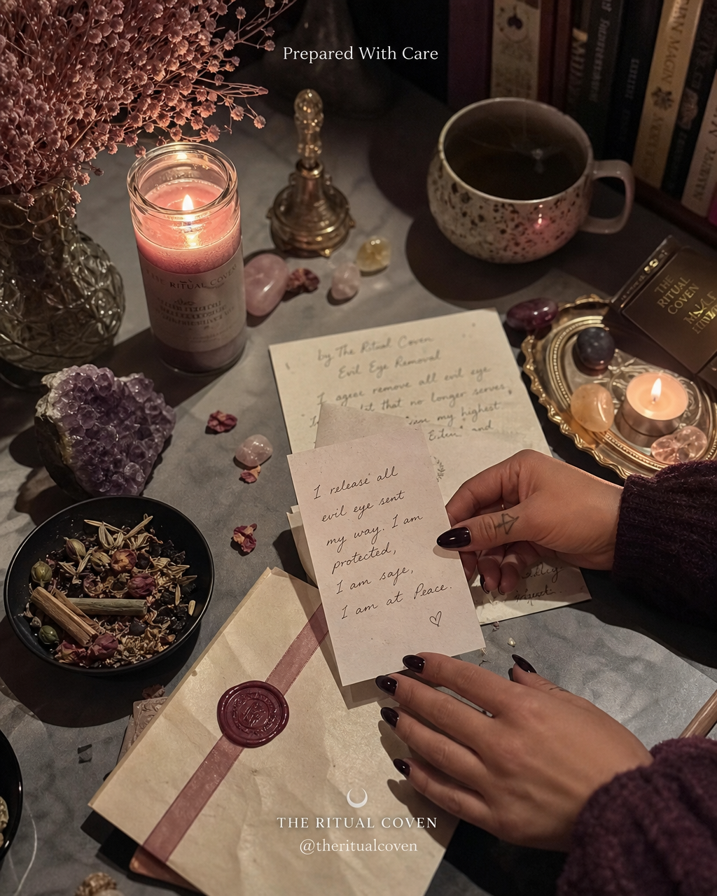 Evil Eye Removal Ritual realistic ritual scene by The Ritual Coven