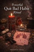 Magical ritual setup with candles, herbs, and a map on a dark background. Powerful Quit Bad Habit Ritual