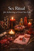 Magical setup with candles, crystals, and ritual items on a dark background. Sex Ritual for Achieving a Great Sex Life