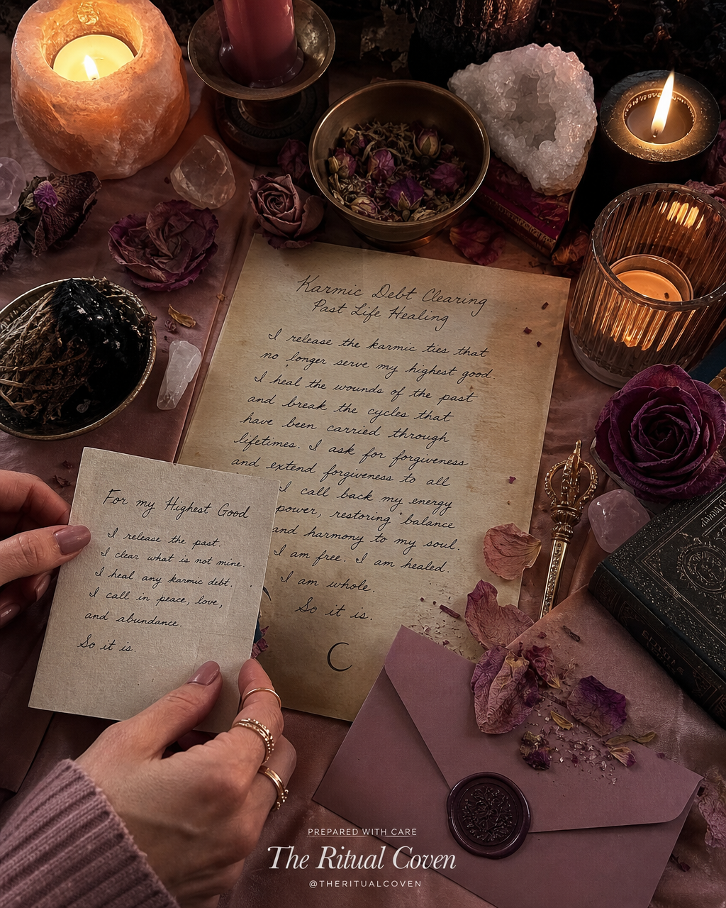 Past Life Healing & Karmic Debt Clearing Ritual realistic ritual scene by The Ritual Coven