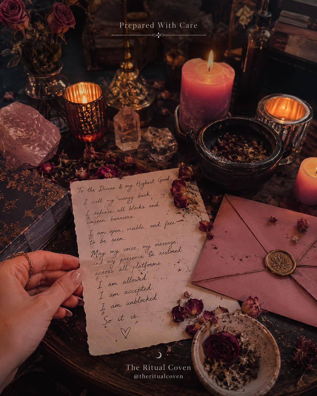 Social Media Unblock/Unban Me Ritual realistic ritual scene by The Ritual Coven