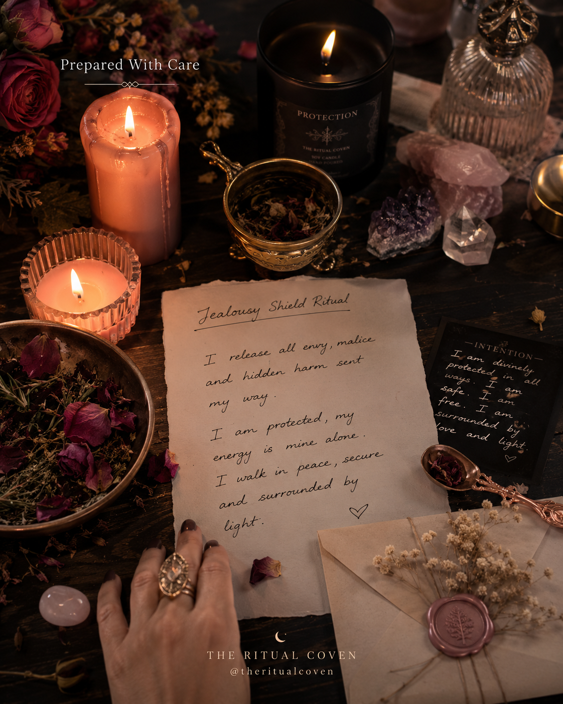 Jealousy Shield Ritual realistic ritual scene by The Ritual Coven
